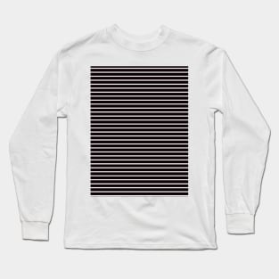 Black and White Thin Horizontal Striped Lines Long Sleeve T-Shirt